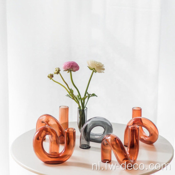 Bruiloft decor glas kandelaar buis bloem vaas